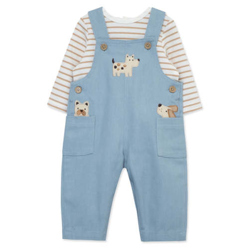 Puppies Woven Overall Set- Little Me- 9M