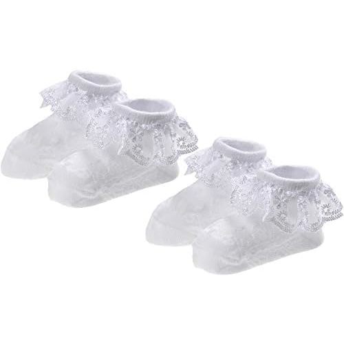 EPEIUS Baby-Girls Eyelet Frilly Lace Socks,Newborn/Infant/Toddler/Little Girls (Pack of 2/3/4/6)