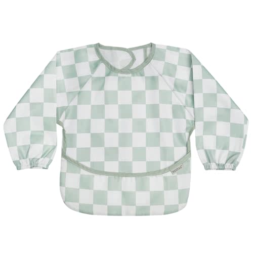 haakaa Long Sleeve Baby Bib, Waterproof & Adjustable Baby Smock Bib for Eating, Painting & Play, Easy Wipe Clean, 6–24M