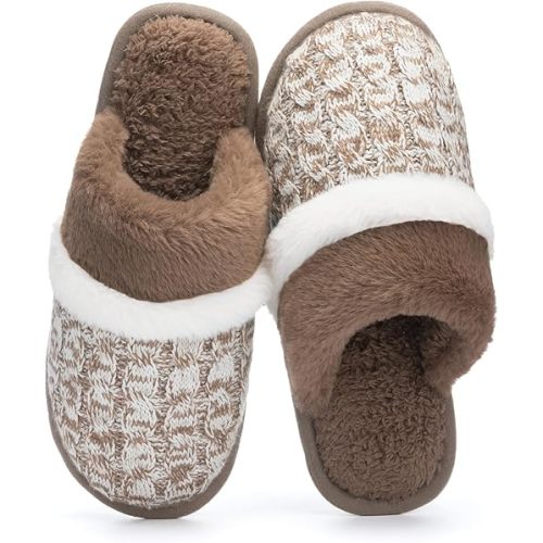 Cozy Slippers for Women Indoor and Outdoor Fuzzy House Shoes with Memory Foam Anti-Skid Sole Gifts for Women Mom Ladies