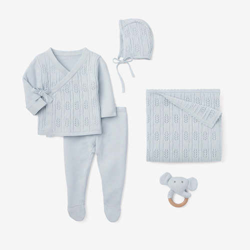 Cloud Blue Baby Layette Set w. box BLUE / 0-3M