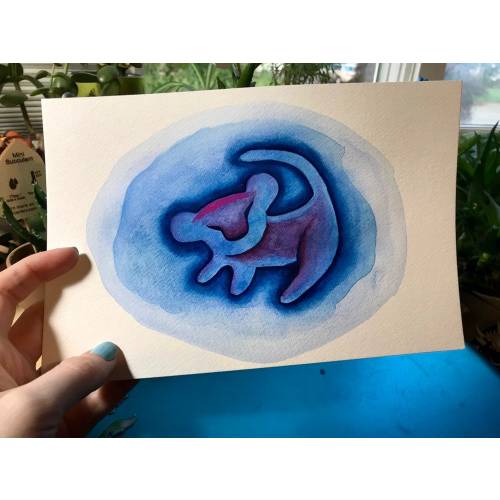 The Lion King - Simba Cave Drawing - Watercolor Painting - Original and Prints