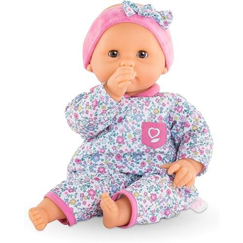 Corolle Bébé Calin Capucine Baby Doll - 12" Soft-Body with Sleeping Eyes that Open and Close, Vanilla-Scented - Mon Premier Poupon Collection Baby Dolls for 2 Year Old Girls