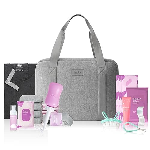 Frida Mom Motherload[ed] Hospital Bag - Pre-Packed Essentials for Labor and Delivery, Postpartum Recovery and Baby (30 Piece Gift Set)