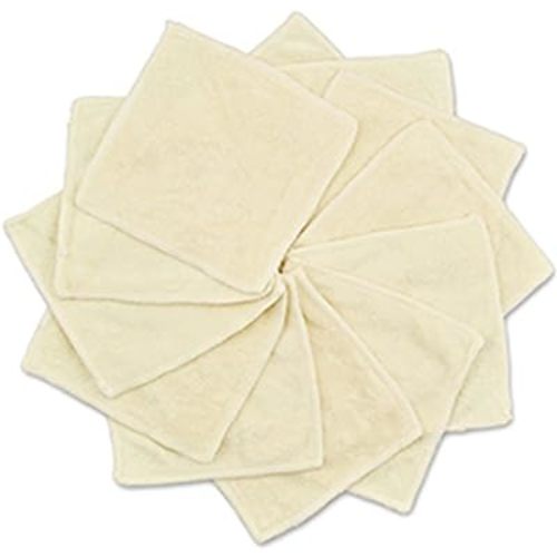 babygoal 12-Pack Rayon from Bamboo Baby Cloth Wipes- Reusable & Washable Small Saliva Towels for Newborns- Ultra-Soft Face Wipes