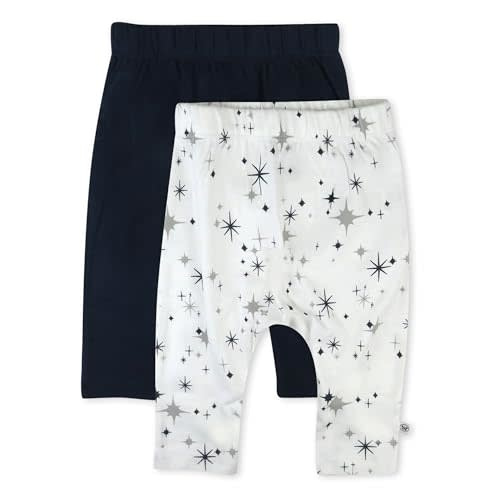 HonestBaby Unisex-Baby Multipack Harem Pants Roomy Fit Pull on Bottoms 100% Organic Cotton for Baby Boys, Girls