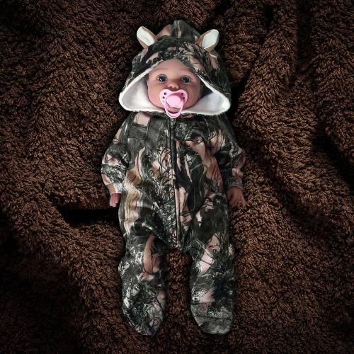 Baby Camo Jumpsuit For Newborn Winter Clothing For Baby Shower Gift For Hunting Theme Bodysuit With Zipper Baby Romper For Infant Outdoor