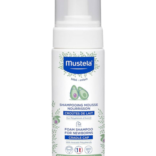 Mustela Cradle Cap Foam Shampoo for Newborn - Fragrance-Free Baby Shampoo for Seborrheic Dermatitis - Helps to minimize Scalp Flakes - Clinically & Dermatologist Tested - 5.07 fl. oz.