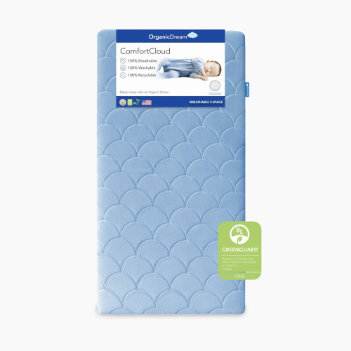 Organic Dream ComfortCloud 2-Stage Crib Mattress - Sky Blue