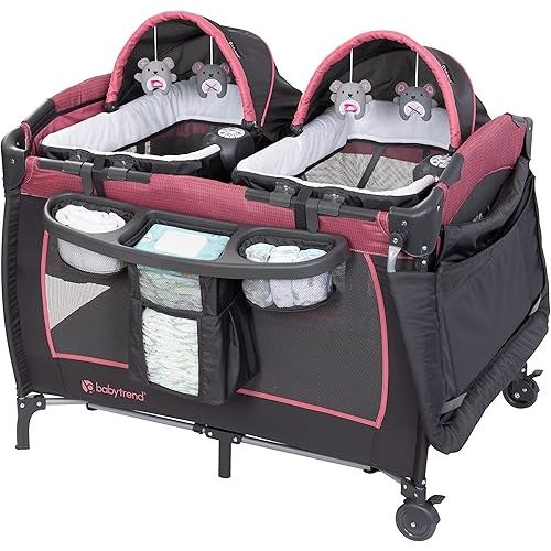 Baby Trend Lil Snooze Deluxe III for Twins,Cozy Berry