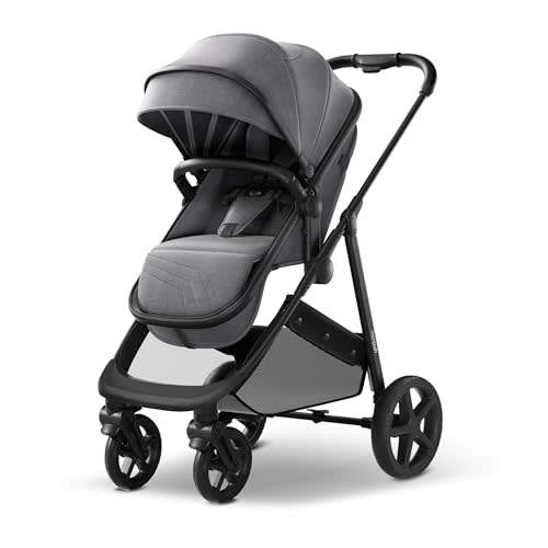 Mompush Wiz 2-in-1 Convertible Baby Stroller with Bassinet Mode, Foldable Infant Stroller with Reversible Seat and Large UPF 50+ Canopy