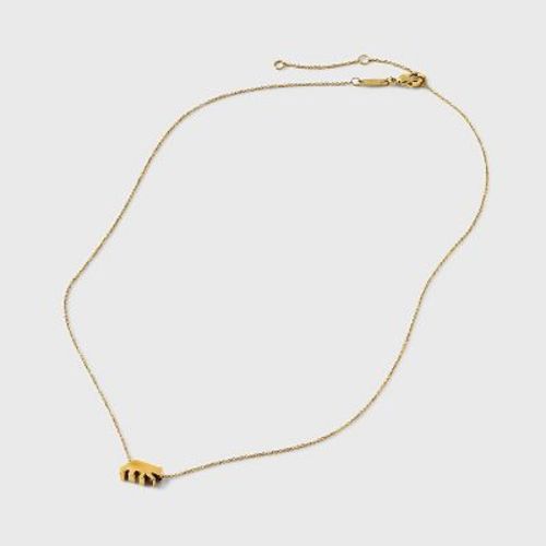 Tiny Tags 14K Gold Ion Plated Mama Bear Chain Necklace - Gold