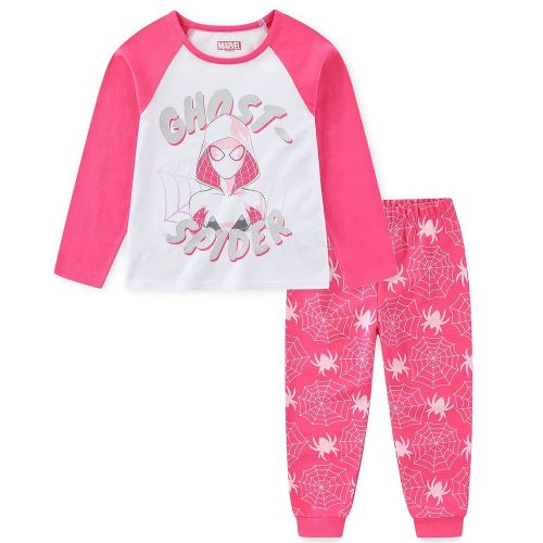 Marvel Spider-Gwen Ghost Spider Girls 2 Piece Long Sleeve Shirt and French Terry Pants Set for Big Kids
