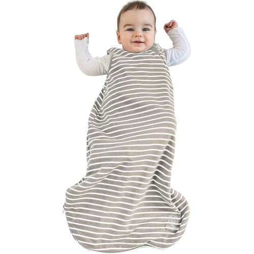 Woolino Merino Wool and Organic Cotton Baby Sleep Bag - 4 Season Classic Sleep Sack for Baby - Two-Way Zipper Sleeping Bag for Baby and Toddler - 0-6 Months - Earth