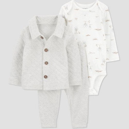 Carter's Just One You®️ Baby Boys' 3pc Top & Bottom Set - Gray 9M