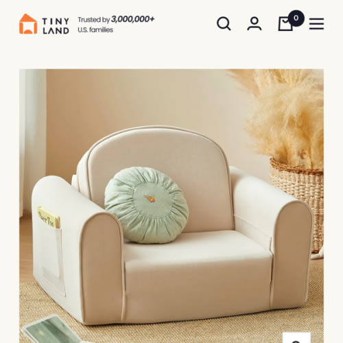 Tiny Land® GentleSnug Kid Chair - Beige White