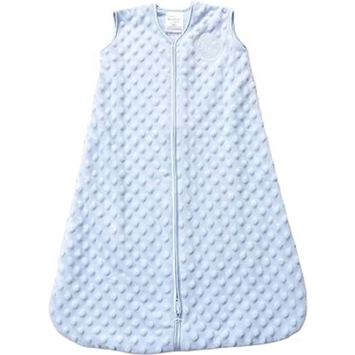 HALO Sleepsack Plush Dot Velboa Wearable Blanket, TOG 1.5, Blue, Small