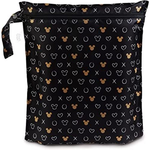 Bumkins Waterproof Wet Bags for Baby, Disney Minnie Mouse, Travel, Swimsuit, Cloth Diapers, Pump Parts, Gym Clothes, Toiletries, Strap to Stroller, Zipper Reusable Bag