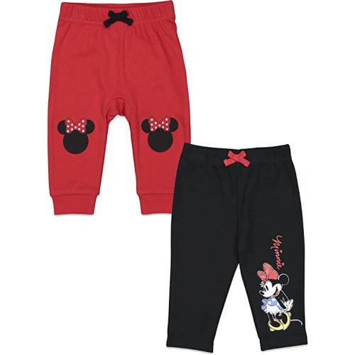 Disney Minnie Mouse Nightmare Before Christmas Zero Jack Skellington Baby Girls 2 Pack Pants Newborn to Infant - Minnie Mouse, Red