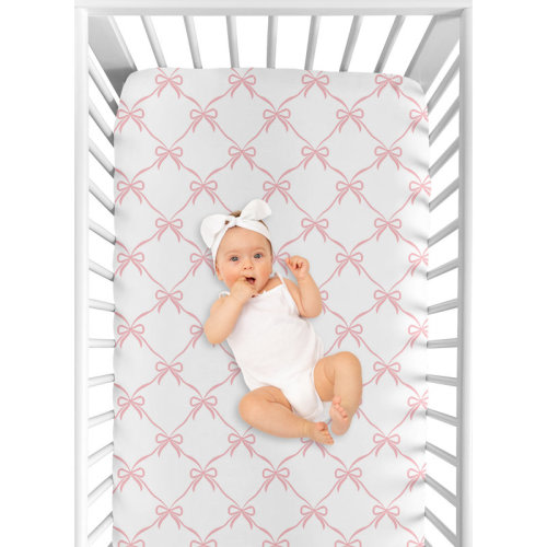 Sweet Jojo Designs Ballerina and Ballet Bows - Bow Print Fitted Crib Sheet | Wayfair