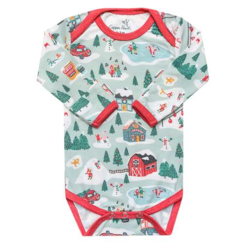 Long Sleeve Bodysuit - Snowy Slopes