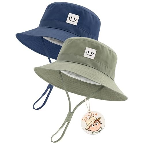 FURTALK Baby Sun Hat Smile Face Toddler Boys Girls Bucket Hat 0-5 Years Kids UPF 50+ Sun Protection Summer Hats