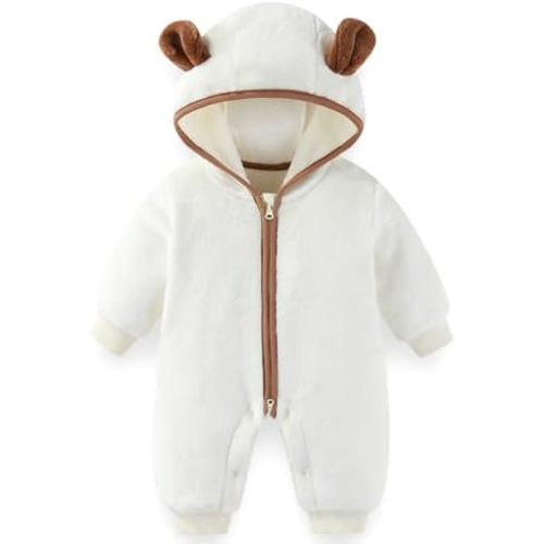Fairy Baby Newborn Baby Bear Outfit Suit Thin Fleece Jumpsuit Romper Hooded Winter Clothes Snowsuit Coat Infant Girls Boys