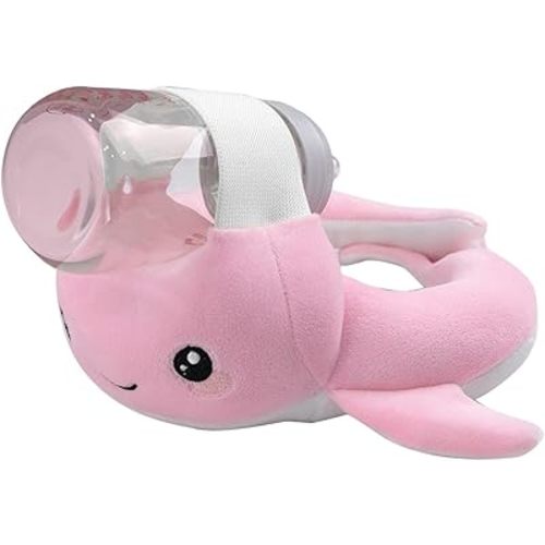 Bottle Holder for Baby Self Feeding, Bottle Holder Pillow, Comfort & Easier Nursing Cushion for Mom, Arm & Wrist Relief, Plush Bottles Support Pillow Soft Washable (Pink)