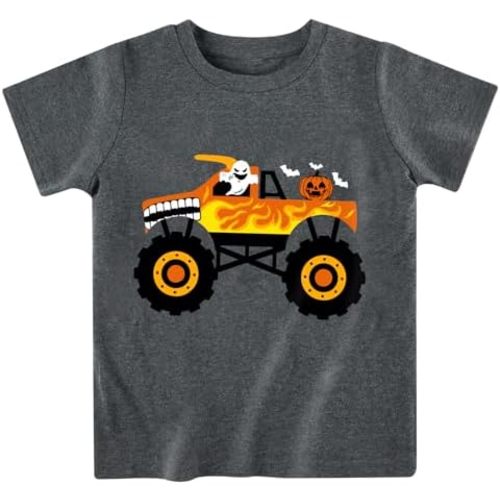Toddler Boy Girls Halloween Shirt Pumpkin Ghost Tops Kids Outfits Short Sleeve Tshirt