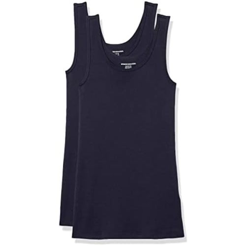Amazon Essentials Women's Slim-Fit Scoop Neck Tank Top, Pack of 2