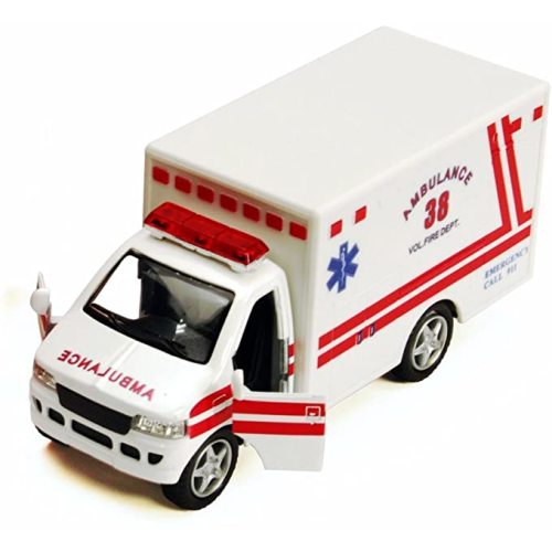 Rescue Team Ambulance, White - Kinsmart 5259D - 5" Diecast Model Toy Car
