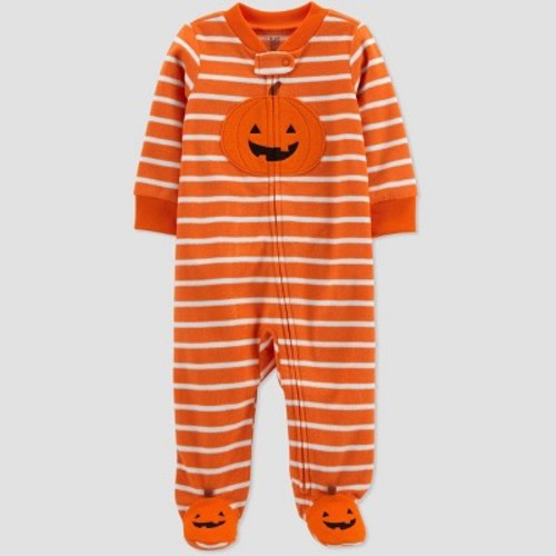 Baby Pumpkin Fleece Footed Pajama - Just One You® made by carter's Orange