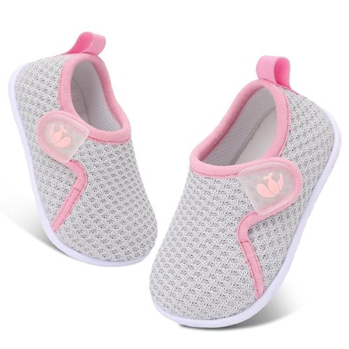 FEETCITY Baby Boys Girls First Walking Shoes Infant Sneakers Crib Shoes Breathable Lightweight Slip On Shoes
