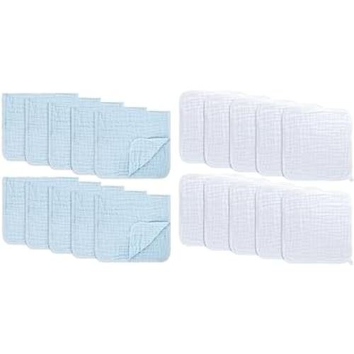 Comfy Cubs Muslin Burp Cloths Large 100% Cotton and Baby Washcloths, Muslin Cotton Baby Towels Bundled