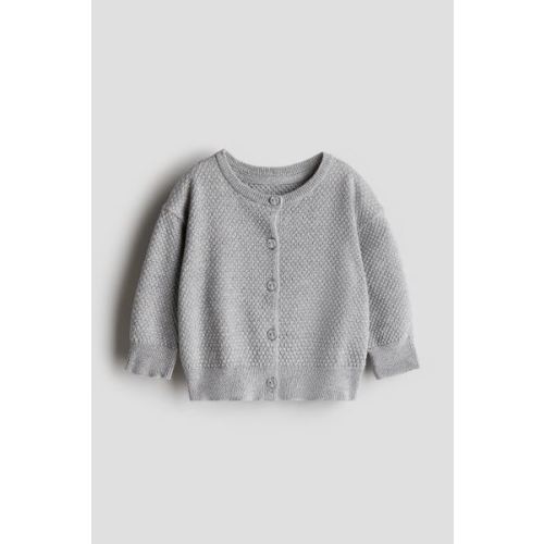 Pattern-knit Cotton Cardigan