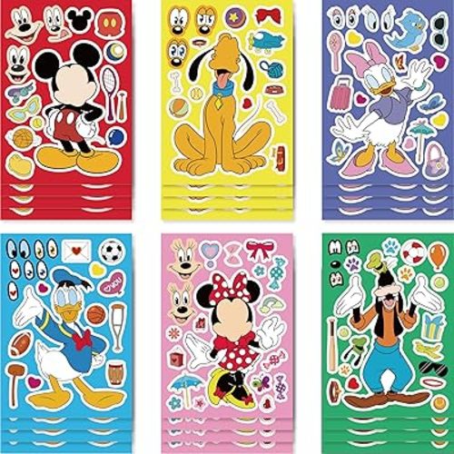 Make-a-face Stickers Sheets Make Your Own Stickers,Mixed & Matched with 8 Designed Characters(3 of Each) for Party Favors Supplies, Reward, Decor, Gift Idea