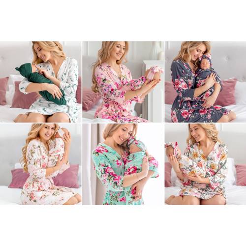 Mommy and Me Robe and Swaddle Set Maternity robe and Swaddle Set Boy Girl Mom and Baby Matching Hospital Outfits Mommy and Me Robe Set