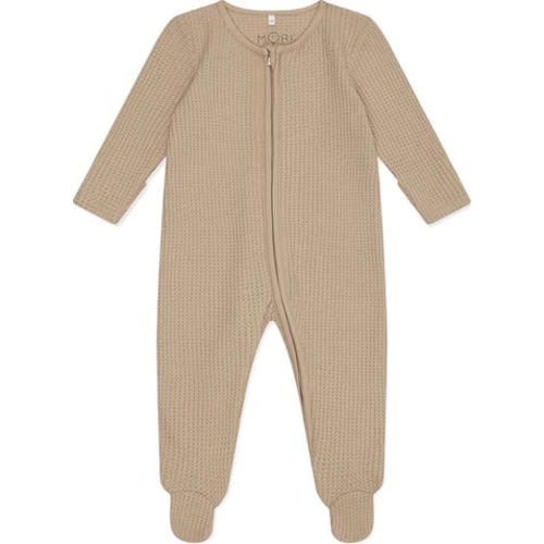 Clever Zip Waffle Fitted One-Piece Footie, Newborn