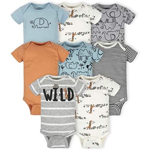 Gerber Baby Boys' 8-Pack Short Sleeve Onesies Bodysuits