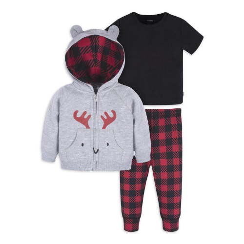 Gerber Baby and Toddler Boy Hoodie, Tee and Active Pant, 3-Piece, Sizes 0/3 Months-5T