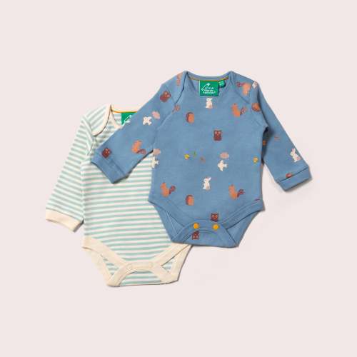 Woodland Folk Organic Baby Bodysuit Set - 2 Pack