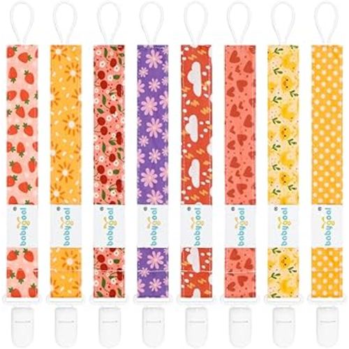 babygoal Pacifier Clips, 8 Pack Binky Paci Holder Clips Fits for Most Pacifiers and Binkies 8PS56-B