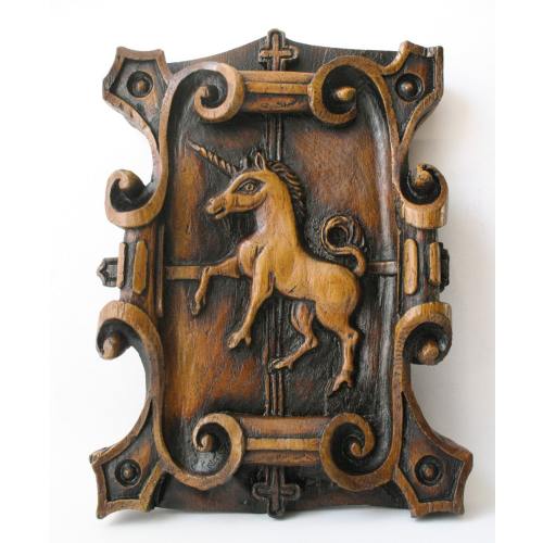 Unicorn, Medieval Reproduction Cathedral Carving.