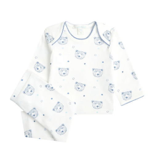 Bear Print Two Piece Set in Baby Blue | Over The Moon
