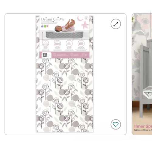 Dream On Me Endless Roses Crib and Toddler mattress — buybuy BABY