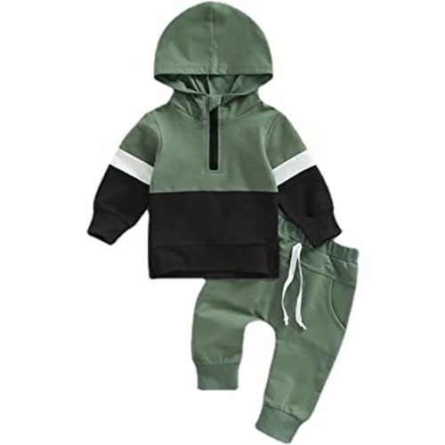 Noubeau Toddler Baby Girl Boy Clothes Long Sleeve Hoodie Zip Sweatshirts Pullover Tops+Casual Pants Set Fall Winter Outfit