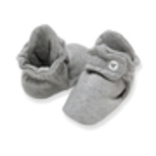 Solid Organic Cotton Baby Booties Heather Grey