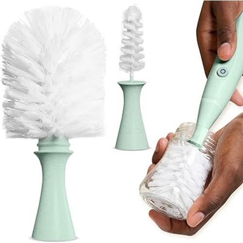 Replacement Heads for Jool Baby Electric Bottle Brush - Bottle & Nipple Cleaner for Quick and Easy Bottle Washing (Mint)
