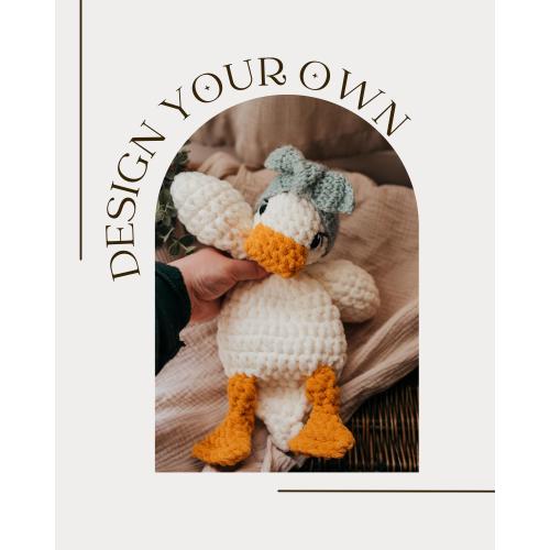 Della Duck Crochet Snuggler | handmade duck | Duck with Headband | Crochet Duck | Duck Snuggler