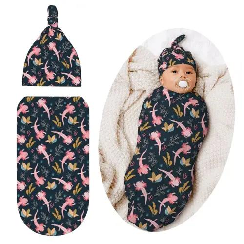 Swaddle Blanket for Baby, Soft Sleeping Bag, Swaddling Sack for Newborn Unisex Baby Stuff, Axolotl